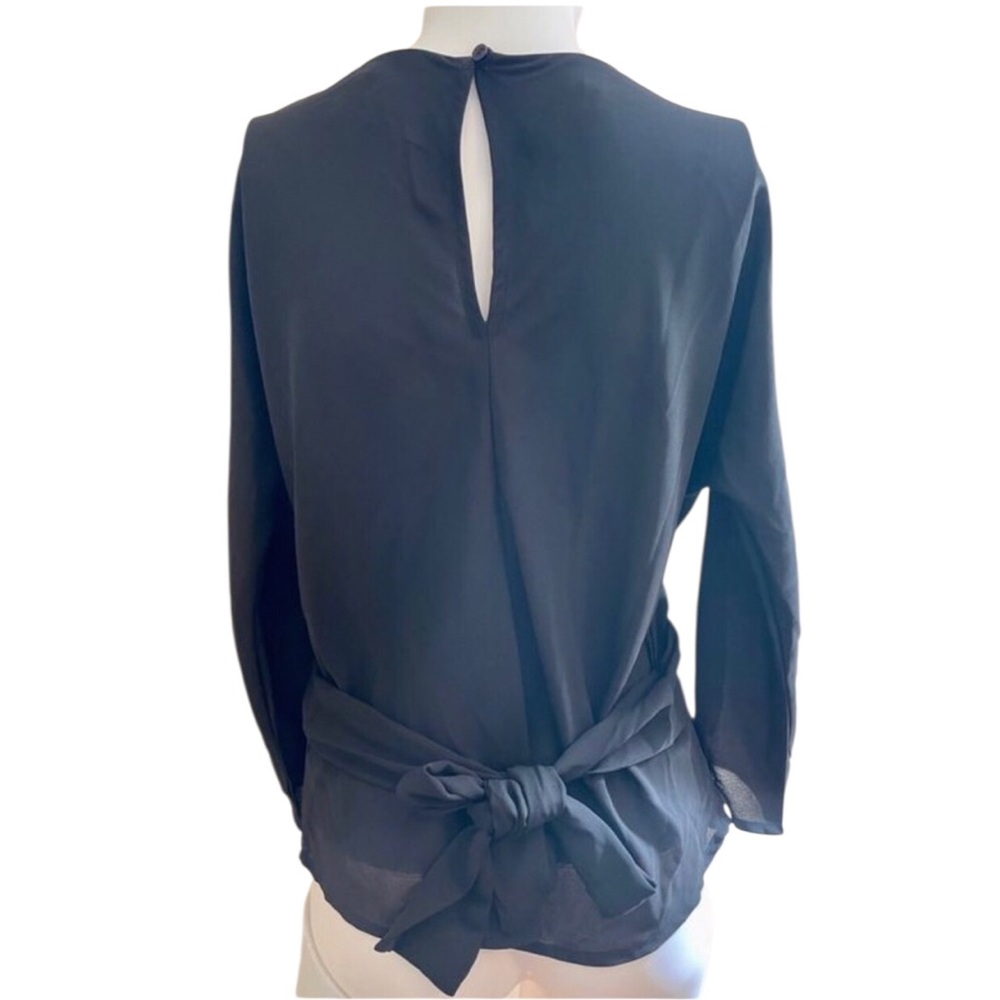 NWT FASHION NOVA | Black 3/4 Sleeve Tie Front or Back Blouse 1X dressy classy